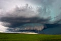 Supercell thunderstorm with ominous dark clouds