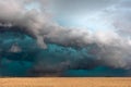 Supercell thunderstorm with ominous storm clouds Royalty Free Stock Photo