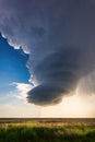 Supercell thunderstorm over a field in Kansas Royalty Free Stock Photo