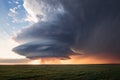 Supercell thunderstorm at sunset in New Mexico Royalty Free Stock Photo