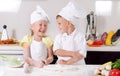 Supercilious little boy chef Royalty Free Stock Photo