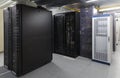 Supercomputer center server room with super powerful modern processors