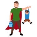 Superdad cartoon character Royalty Free Stock Photo