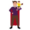 Superdad cartoon character Royalty Free Stock Photo
