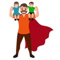Superdad cartoon character Royalty Free Stock Photo