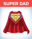 Superdad sign. Super dad. Father day. Shield isolated on blue background. vector illustration.