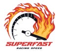 Superfast racing colorful vintage sticker Royalty Free Stock Photo