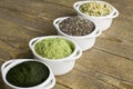 Superfood raw seeds and powder Royalty Free Stock Photo