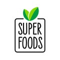 Superfood vector icon stamp badge