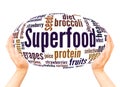 Superfood word cloud hand sphere concept