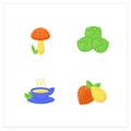 Superfoods flat icons set