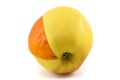 Superfruit - apple and orange Royalty Free Stock Photo