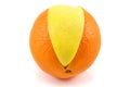 Superfruit - apple and orange Royalty Free Stock Photo