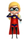 Supergirl with Tooth brush and colgate