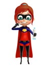 Supergirl with Tooth brush and colgate Royalty Free Stock Photo