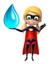 Supergirl with water drop Royalty Free Stock Photo