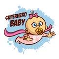 Superhero Baby Girl Flying Sticker