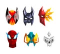 Superhero and Bad Mask Worn on Face by Fairy Character Vector Set Royalty Free Stock Photo