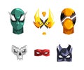 Superhero and Bad Mask Worn on Face by Fairy Character Vector Set Royalty Free Stock Photo