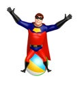 Superhero with Bigball Royalty Free Stock Photo