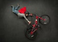 Superhero bike jump Royalty Free Stock Photo