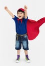 Superhero Boy Carnival Costume Cheerful Concept Royalty Free Stock Photo