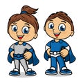 Superhero Boy and Girl Icons.