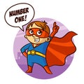 Superhero Boy Number one Sticker