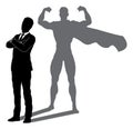 Superhero Business Man With Super Hero Shadow