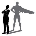 Superhero Business Man With Super Hero Shadow