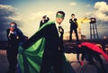 Superhero Business People Strength Cityscape Team Concept Royalty Free Stock Photo