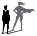 Superhero Business Woman With Super Hero Shadow Royalty Free Stock Photo