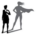 Superhero Business Woman With Super Hero Shadow Royalty Free Stock Photo