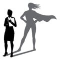 Superhero Business Woman With Super Hero Shadow Royalty Free Stock Photo