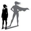 Superhero Business Woman With Super Hero Shadow Royalty Free Stock Photo