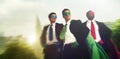 Superhero Businessmen Cityscape Team Concept Royalty Free Stock Photo