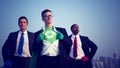 Superhero Businessmen Fighting for The Environment