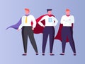 Superhero Businessmen Wearing Cloaks Isolated