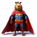 Superhero Cartoon Beaver In Photorealistic Toycore Style