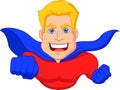 Superhero cartoon flying