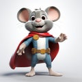 Superhero Cartoon Mouse: A Childlike Wonder In Ultra Realistic Animation