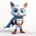 Superhero Cat: 3d Model With Animation In Luca Giordano Style