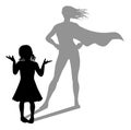 Superhero Child Kid With Super Hero Shadow