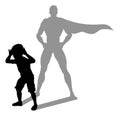 Superhero Child Kid With Super Hero Shadow