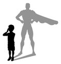 Superhero Child Kid With Super Hero Shadow