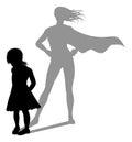 Superhero Child Kid With Super Hero Shadow