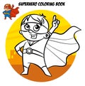 Superhero Coloring Book. Comic character isolated on white background