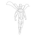 Superhero for coloring book isolated. Comic book vector illustration. Royalty Free Stock Photo