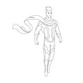 Superhero for coloring book isolated. Comic book vector illustration. Royalty Free Stock Photo