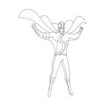 Superhero for coloring book isolated. Comic book vector illustration. Royalty Free Stock Photo